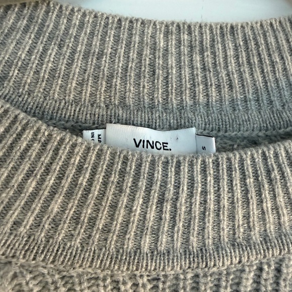 Vince Gray Ribbed Cashmere Blend Knit Sweater - Picture 3 of 3